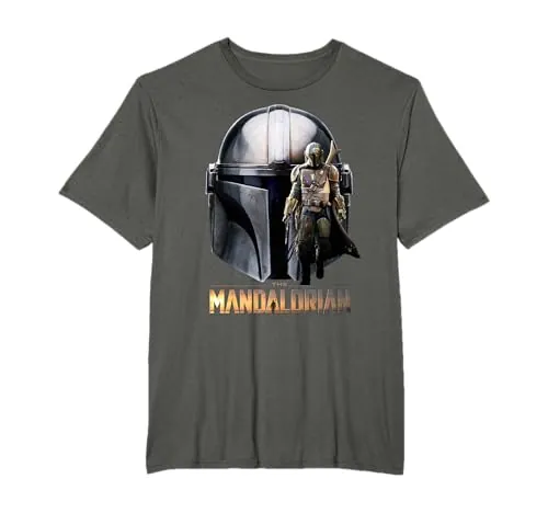 Star Wars The Mandalorian Helmet Portrait Mashup Camiseta