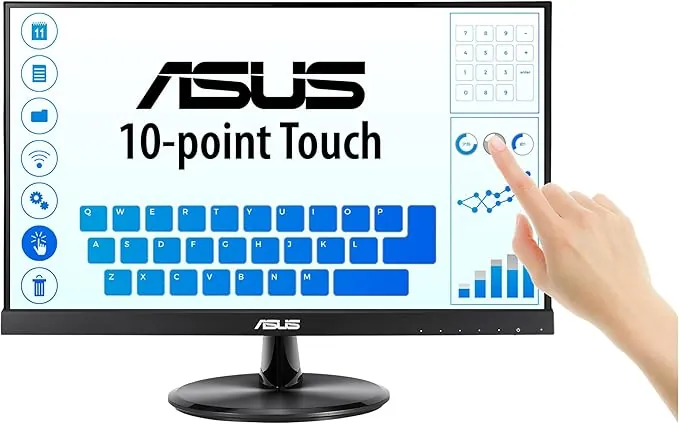 ASUS VT229H Monitor Táctil de 21" | 60 Hz, FHD (1920x1080), IPS, Ángulos de visión de 178°, Sin Marco, No Webcam, No Ajustable en Altura, Luz Azul de Baja Intensidad, HDMI, dureza 7H, Negro