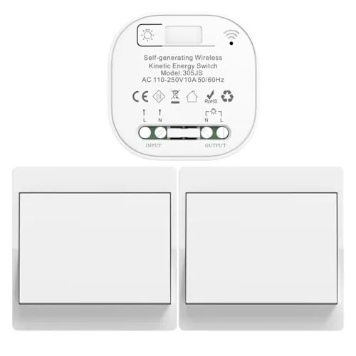 Cerhot 220v interruptores inalambricos autoalimentado cinetico interruptor sin cable sin bateria rf interruptor remoto pulsador inalambrico conmutador luz inalambrico para iluminacion del hogar