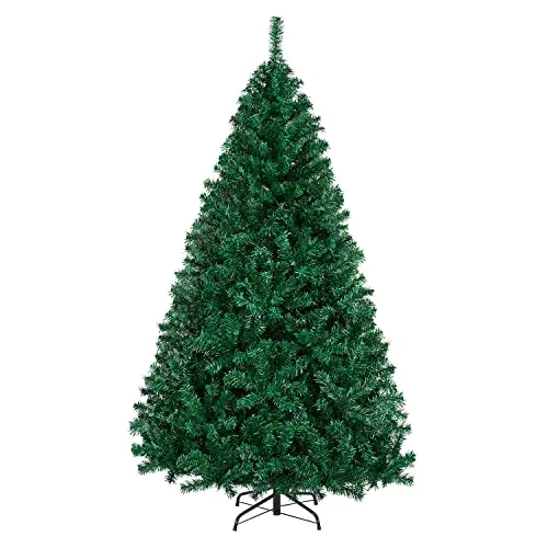 Yaheetech Árbol de Navidad Artificial Grande 183cm de PVC 1000 Puntas Verde | Apariencia Vital y Exuberante, Soporte Metálico, Resistente al Fuego, Idea para Interiores y Exteriores, Decoración Navideña