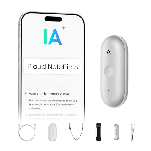 Plaud NotePin S Grabadora de Voz IA Wearable Transcripción y Resúmenes