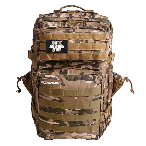 ELITRAINX Mochila 45L Táctica Militar USA Impermeable Deporte, Cabina Avión, CrossTraining, Aire Libre Deportes Gimnasio Portatil by ELITEX TRAINING (Camuflaje)