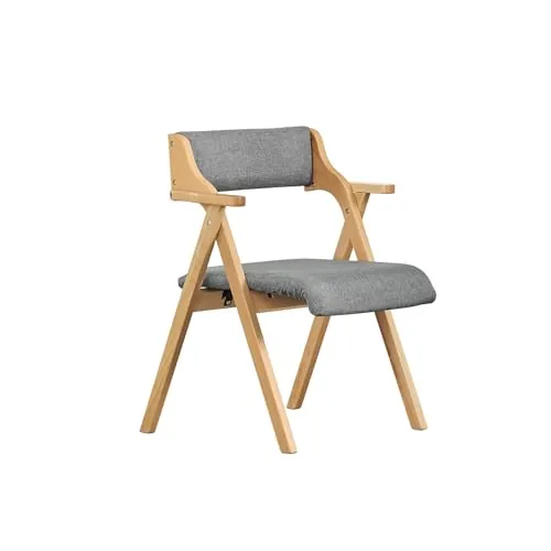 SoBuy Silla Plegable de Madera con 2 Cojines, montada, 61,5x56x77,6cm