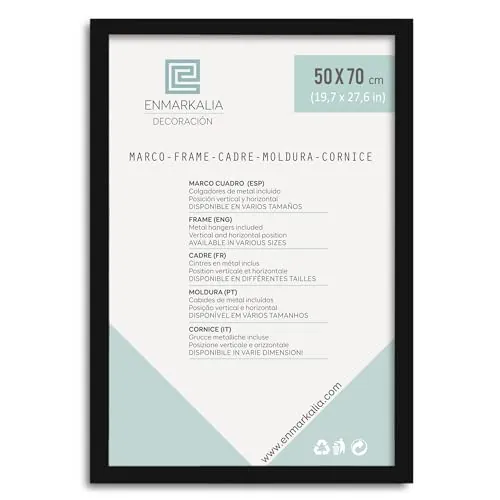 Enmarkalia Marco 50 x 70 cm - color Negro (moldua de 30x15 cm) X1 Ud.