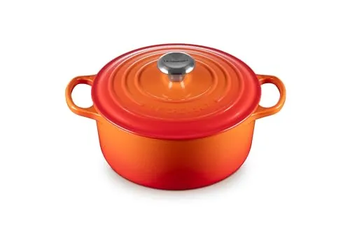 Le Creuset Cocotte redonda de hierro fundido, 24 cm, 4, 2 L, Todas Las Fuentes de Calor incluso inducción, Volcanico, 21177240902430