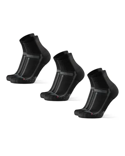 DANISH ENDURANCE Calcetines de Running, 3 y 5 Pack Negro/Gris 43-47