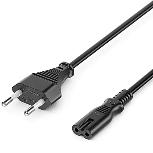deleyCON 2m Cable de Alimentación Eléctrico Tipo C Euroconector a C7 Hembra Cable de Red Euro 8 para TV BLU-Ray Electrodomésticos Fuentes de Alimentación - Negro