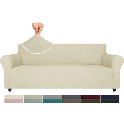 Ystyle Funda Sofa Ajustable 4 Plazas, Fundas Sofa Elasticas, Beige