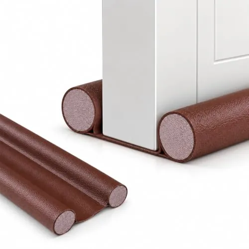 MAGIC SELECT Burlete Bajo Puerta Doble Ajustable 32-94 cm, Recortable | Aislante para Puertas de Polipiel contra Frío, Calor, Corrientes de Aire, Ruido, Polvo, Luz e Insectos