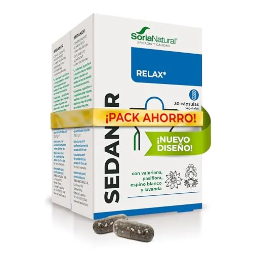 Sedaner Plantas para el Sueño y la Calma, Pack 2 x 30 Cáps, Soria Natural