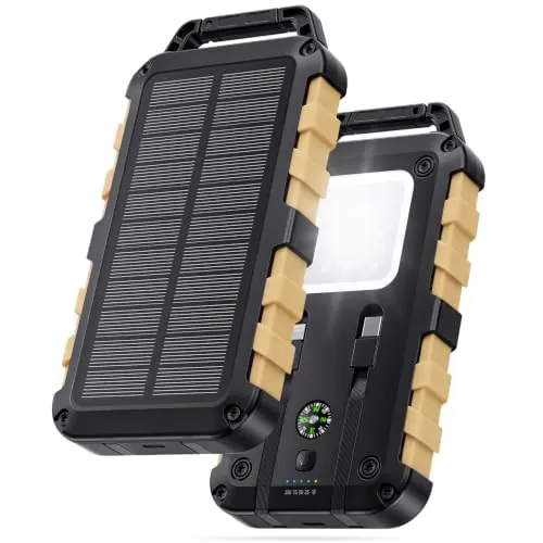WOWMVP Power Bank Solar 26800mAh, PD22,5W Carga Rápida Portátil para Movil