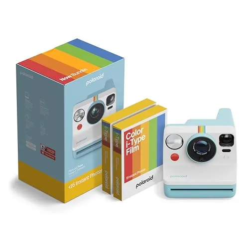 Polaroid - Now Gen 3 - Cámara instantánea - Paquete de cámara + película en Color (16 Fotos) Blanco (6561)