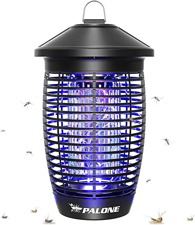 PALONE Lampara Antimosquitos 4500v 20w UV, Antimosquitos Electrico, Atrapa Moscas Alcance Efectivo 100 M² para Interior y Exterior