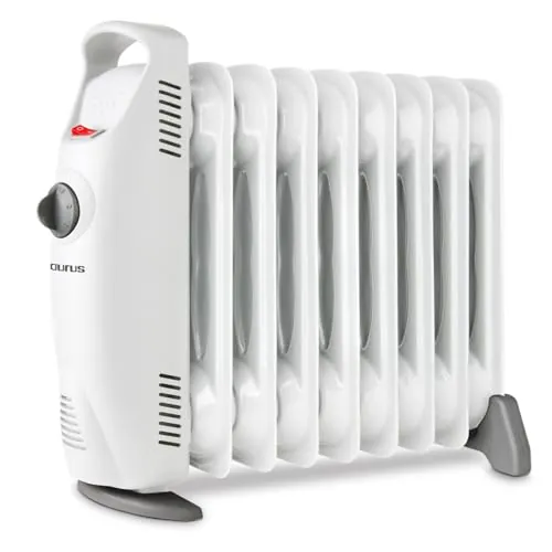 Taurus – Radiador eléctrico Masai 1000 | 9 Elementos | Muy compacto | Termostato Ajustable | 3 Intensidades calor | Protección sobrecalentamiento | Termo Tech | Desconexión Total