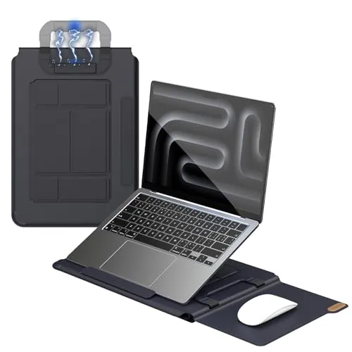 Nillkin15-16 Pulgadas Funda Portátil con Soporte Ajustable Mango magnético para MacBook Pro 16 M5/M4/M3/M2/M1 2025-2019, XPS 15, MacBook Pro 15 2015-2012