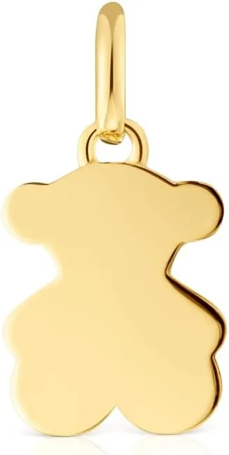 TOUS Colgante Pequeño para Mujer con Motivo de Oso con Baño de Oro 18 Kt sobre Plata de Primera Ley, 12 mm, Colección Sweet Dolls