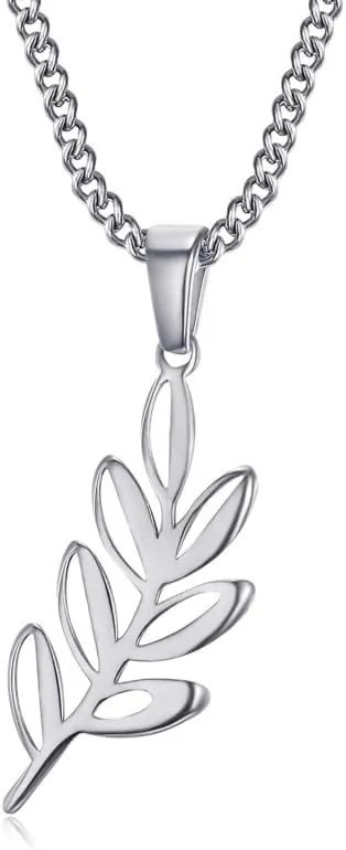 BOBIJOO JEWELRY - Colgante Hoja de Acacia Titi y Masonería Plata