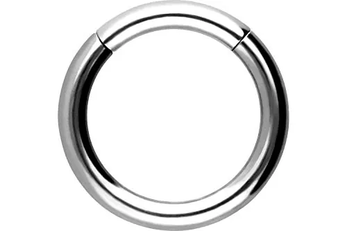 PIERCINGLINE anillo de acero quirúrgico clicker - piercing en color: color plata - talla: 3 mm Grosor | 16 mm Diámetro interior
