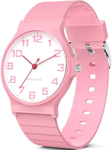 TENOCK Reloj analógico para niños y niñas, resistente al agua 30 m, reloj deportivo con esfera fina y correa suave, fácil de leer para niños de 5 a 15 años, Deportes