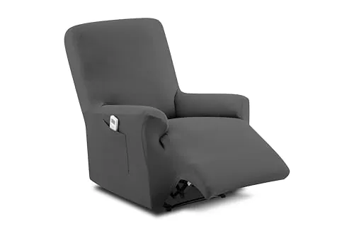Textilhome Funda Sillón Relax Reclinable Elástica TEIDE Protector Gris
