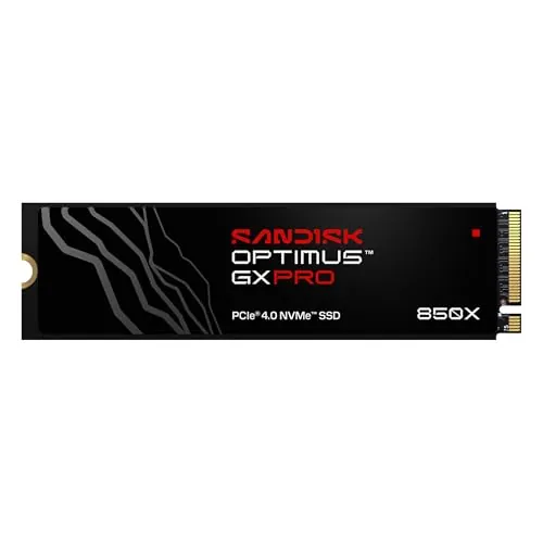 SANDISK Optimus GX Pro 850X NVMe SSD 4 TB (hasta 7300/6600 MB/s velocidades de Lectura/Escritura secuencial, M.2 2280, PCIe 4.0, hasta 2400 TBW) Almacenamiento de expansión para Gaming