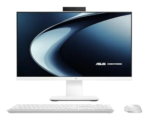 ASUS,V400 AiO V440VAK-WPC2390 - Sobremesa Todo en uno 23.8" Full HD (Intel Core 3 100U, 8GB RAM, 512GB SSD, Graphics, Sin Sistema Operativo) Blanco - Teclado QWERTY español