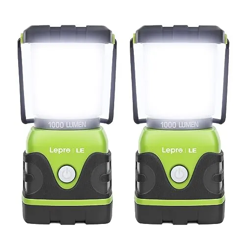 Lepro Linterna de Cámping a Pilas 1000 LM Verde 2 PCS