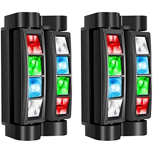 Betopper Cabeza Móvil Spider Luz DJ LED 8x3W RGBW, DMX Luz de Discoteca 2pz