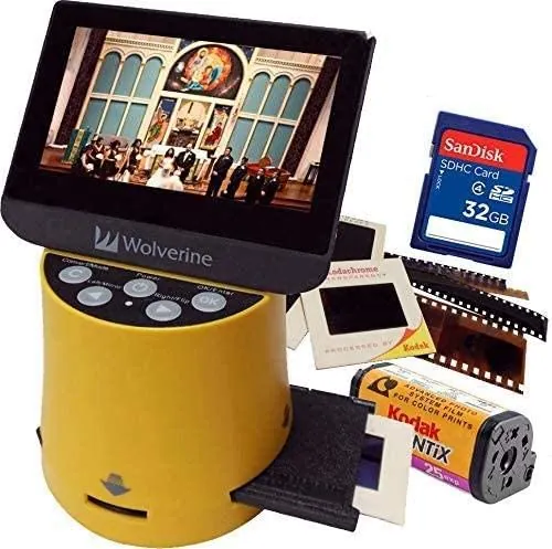 Wolverine Titan 8-in-1 High Resolution Film to Digital Converter with 4,3" Screen and HDMI Output (Negro)