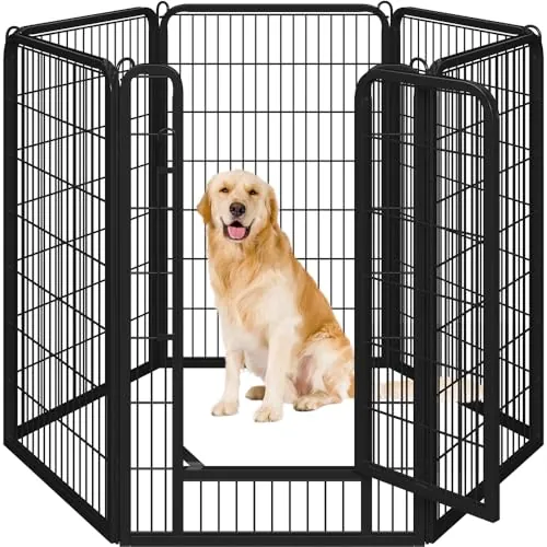 Yaheetech Parque para Perros Grande 6 Paneles 71 x 120 cm Jardín Metálica