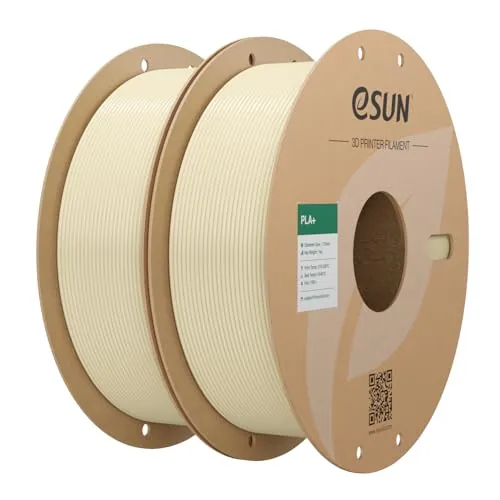 eSUN Filamento PLA+ 2KG,Filamento de Resistencia Mejorada Blanco Hueso