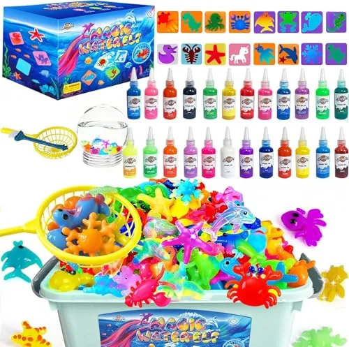 Blissofun Aqua Gelz Set, Juguete de Gel de Agua Mágico 3D DIY, Juego Magic Gel Kit con 24 Colores y 16 Formas, Regalo de Juguete Creativo para niños de 3 años en Adelante, Juguetes niña 4 años