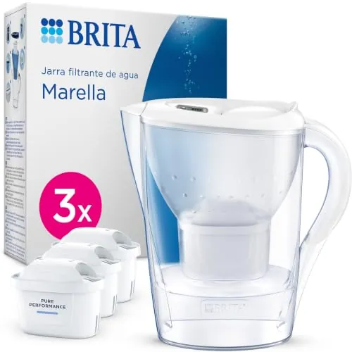 BRITA Jarra filtradora de agua MAXTRA Marella, 3x filtro Pure Performance