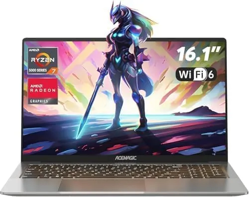 16" Ordenador Portátil,Ryzen 7 5825U,Win 11 Pro,16GB DDR4 522GB SSD Negocio | ACEMAGIC PC Portatil hasta 4.5 GHz,Teclado Retroiluminación,A/D Metal,WiFi 6,Cámara Privacidad,Tipo-C,Laptop Oficina