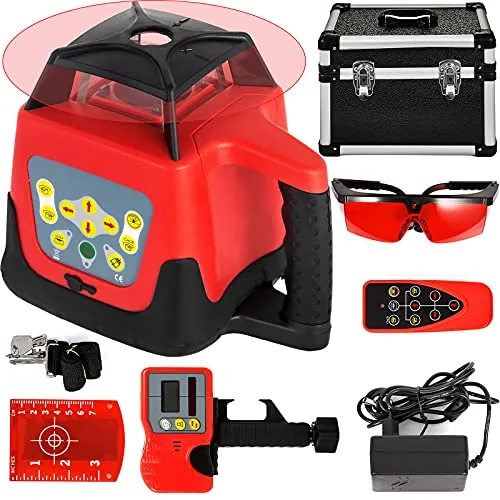 BuoQua Nivel Láser Auto-nivelante Rojo, 250 m Máximo Rango, IP54 Rotatorio Impermeable, Temperatura -20 °C - 45 °C para Construcción