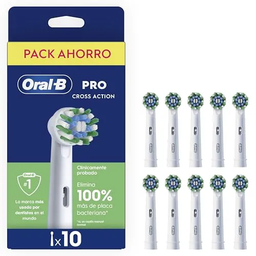 Oral-B Pro CrossAction Cabezales de Recambio Originales, Blanco, Pack de 10