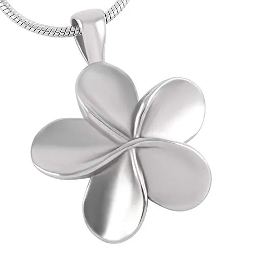 KBFDWEC Joyería de cremación de Flores para Cenizas Colgante Mujer Hombre Joyería de urna Conmemorativa de Cenizas de Acero Inoxidable