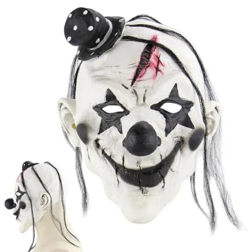 MIFKLMV Máscara de Payaso Malo de Látex para Adultos, Halloween Máscara de Payaso Terrorífico, Accesorio de Disfraz para Halloween, Carnaval, Fiesta de Cosplay y Mascarada -C