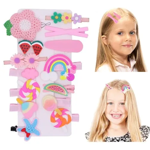 14 Piezas Horquillas Pelo, Niñahorquillas Pelo, Clips de Pelo Accesorios Pelo Niña,Multicolor Pinza,Adornos Pelo Niña,Pinzas Pelo Niña Lindas Pinzas para el Cabello Moda Niñas Accesorios