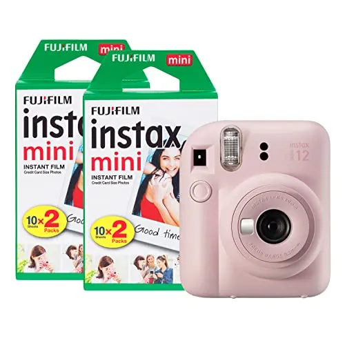 Fujifilm Instax Mini 12 - Cámara instantánea con Paquete de 40 películas de Disparo, Color Verde Menta