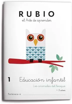1 Educación Infantil RUBIO - Animales del bosque | +3 años | Trazo vertical, horizontal. El círculo. Concepto grande y pequeño.