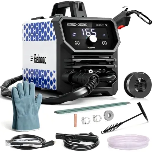 Reboot Soldador MIG Sin Gas 165A, 4 en 1 Multifunción Inverter