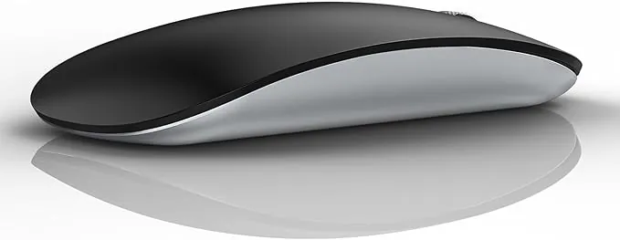 Uiosmuph Ratón Inalámbrico Bluetooth, Silencioso Wireless Mouse, 3 Modos (Bluetooth 5.1/5.1+2.4G) Ratón Ergonómico para Portátil, MacBook, PC, Windows, Android, iPad (Negro)