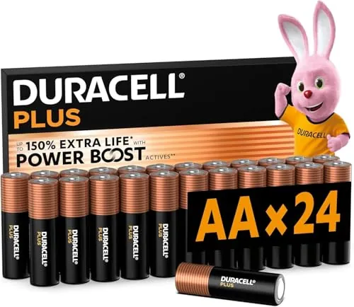 DURACELL Plus AA Pilas Alcalinas (Paquete de 24) 1.5V, LR06