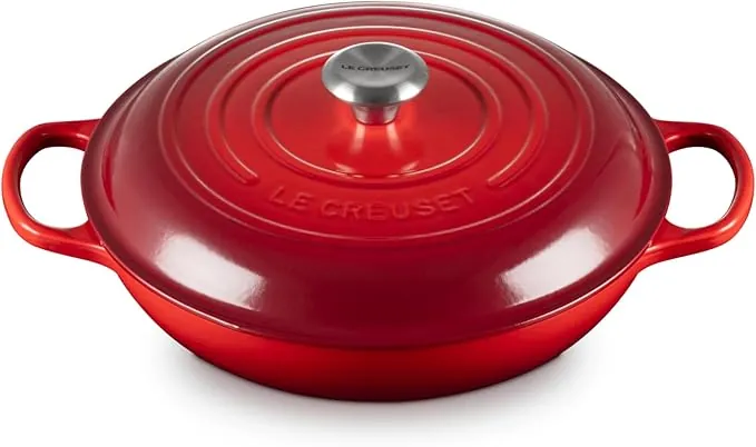 Le Creuset Cacerola baja de hierro fundido, 30 cm, 3, 5 L, Cereza, 21180300602430