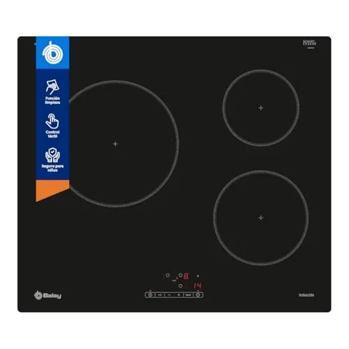 Balay, Placa de Inducción, 3 Fuegos, 60 cm, Táctil, Negro, 3EB864FR