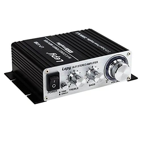 Lepy LP-2024A - Pequeño amplificador de alta fidelidad para coche, ordenador, hogar negro V3S-Nero+3A V3S 3A