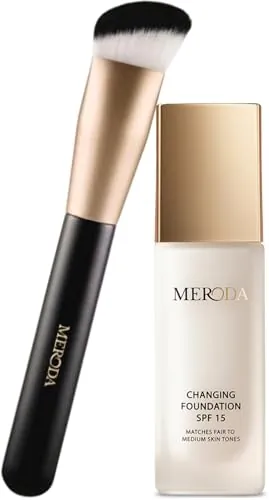 MERODA® Base de maquillaje Changing SPF 15 [Piel clara a media] - Juego de brochas esencial