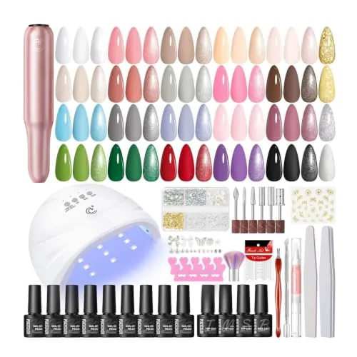 PEACECOLOR 38PCS Kit Esmalte de Uñas Semipermanente con Lámpara UV