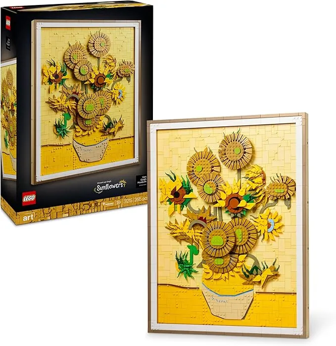 LEGO Art Vincent van Gogh: Los Girasoles, Maqueta 3D para Construir para Adultos de Obra de Arte, Flores Artificiales y Decoración del Hogar, Construcción Creativa, Regalo para Mujeres y Hombres 31215